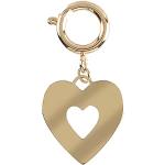 Charms coeur dorés en acier à perles look fashion 