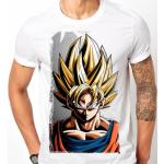 T-shirts à imprimés en polyester Dragon Ball Son Goku lavable à la main à manches courtes à col rond Taille XS look fashion pour homme 