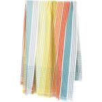 Draps de plage Linnea Design multicolores à rayures en velours à franges 100x180 