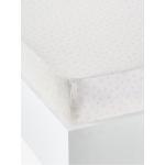 Draps housse Vertbaudet blanc d'ivoire en coton à motif lapins 90x190 cm romantiques 