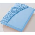 Draps housse Biberna bleues claires en coton en lot de 2 100x200 cm 
