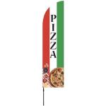 Drapeaux multicolores à motif pizza 