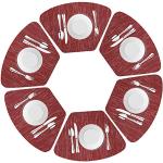 DRASAWEE Lot de 6 sets de table ronds lavables pour table de cuisine, résistants à la chaleur (rouge vin, lot de 6)