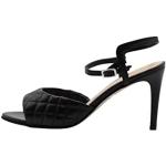 Sandales DreiMaster Vintage noires en cuir en cuir à talons aiguilles à bouts ouverts Pointure 36 classiques pour femme 