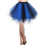 DRESSTELLS Jupon Jupe Ballet Tutu Court en Tulle Couleurs variées Black Royal Blue M
