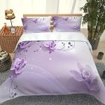 Linge de lit violet en polyester 260x240 cm 2 places pour enfant 