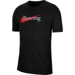 Maillots de running Nike Dri-FIT noirs en jersey Taille S pour homme en promo 