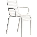 Chaises design Driade Pip-e blanches avec accoudoirs en lot de 4 