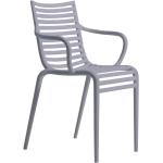 Chaises design Driade Pip-e grises à motif fleurs avec accoudoirs en lot de 4 