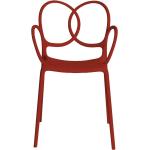 Chaises design Driade rouges avec accoudoirs en lot de 4 contemporaines 