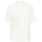 Chemises Drôle de Monsieur blanc crème patchwork made in France à manches courtes pour homme 