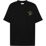 T-shirts à imprimés Drôle de Monsieur noirs à fleurs en jersey made in France à manches courtes à col rond pour homme 