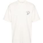 T-shirts à imprimés Drôle de Monsieur blancs à fleurs en jersey made in France à manches courtes à col rond pour homme 