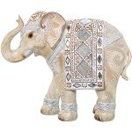 Statuettes DRW argentées en résine à motif éléphants de 24 cm 