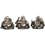 Statuettes DRW argentées à motif Bouddha de 9 cm en lot de 3 