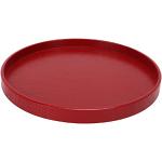 Assiettes plates rouges en bois 