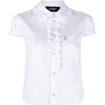 Chemises Dsquared2 blanches à volants à jabot à manches courtes Taille XL pour femme 