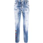 Jeans imprimés Dsquared2 bleues claires à logo délavés stretch Taille 3 XL W46 pour homme 