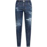 Jeans taille basse Dsquared2 bleues foncé à logo en denim délavés Taille 3 XL look fashion 