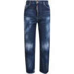 Jeans droits Dsquared2 bleues foncé en denim délavés Taille L 