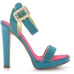 Sandales à talon haut Dsquared2 bleues en daim Pointure 40 look fashion pour femme 