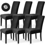 Housses de chaise noires extensibles en lot de 6 