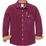 Chemises rouge bordeaux à carreaux en polyester sans repassage à manches longues Taille XXL look fashion pour homme 