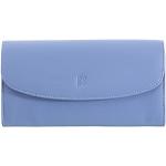 Porte-cartes bancaires Dudu bleu pastel en cuir de veau look fashion pour femme 