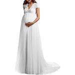 Robes de grossesse longues de mariée blanches maxi sans manches Taille 3 XL look fashion pour femme 