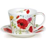 Tasses à café Dunoon rouges à motif fleurs 350 ml 