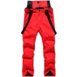 Pantalons de ski rouges à carreaux en velours imperméables coupe-vents Taille XXL plus size look fashion pour homme 