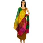 Écharpes en soie de soirée multicolores en mousseline lavable à la main style ethnique pour femme 