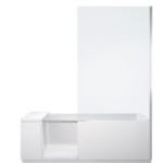 Duravit Shower + Bath baignoire 700404000000000 blanc, 170x75cm, verre clair, coin droit, avec porte