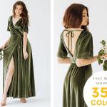 Robes en velours vertes en velours à volants pour fille de la boutique en ligne Etsy.com 