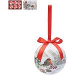 DV Lot de 6 boules de Noël décoratives pour sapin de Noël dans une boîte cadeau (rouges-gorges de Noël)