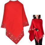Ponchos rouges Taille XXL look fashion pour femme 