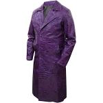 e_Genius Trench pour homme Jared Leto Halloween | Crocodile Faux Cuir Costume Cosplay - Couleur Violet et Noir - Violet - L grand