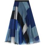 Jupes plissées de mariage de printemps bleues à carreaux Tailles uniques look fashion pour femme 