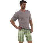 Pyjashorts verts à carreaux en coton Taille 3 XL look fashion pour homme 