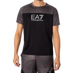 T-shirts EA7 noirs à manches courtes à manches courtes Taille M look fashion pour homme 