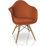 Eames Plastic Arm Chair DAW Chaise Vitra Frêne - Rouille orange - 4055737076183