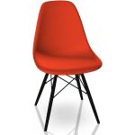 Chaises en plastique Vitra Eames rouges en plastique 