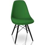 Chaises en plastique Vitra Eames vertes en plastique 