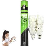 Volants lumineux, lot de 24, balle badminton LED, HxD : 8,5 x 6,5 cm,  intérieur et extérieur, blanc