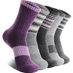 Chaussettes d'hiver violettes à rayures à rayures respirantes en lot de 5 Pointure 39 look fashion pour femme 
