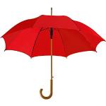 eBuyGB Parapluie pliable automatique classique en bois avec poignée courbée, Rouge, 90cm Length 105cm Span, Classique