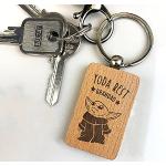 Porte-clés pour la fête des pères Ebuygb marron en bois Star Wars Maître Yoda Baby Yoda personnalisés 