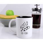eBuyGB Tasse à café gravée « FIF-Tea » - 350 ml -