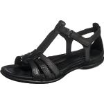 Sandales Ecco noires en cuir à bouts ouverts à boucles Pointure 38 classiques pour femme en promo 
