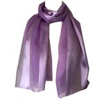Écharpe fine en mousseline de soie et satin à rayures de couleur unie, 150 cm x 30 cm, joli cadeau/cadeau., lilas, 150 x 50cm